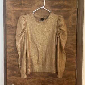 Express Metallic Gold Sweatshirt - Medium